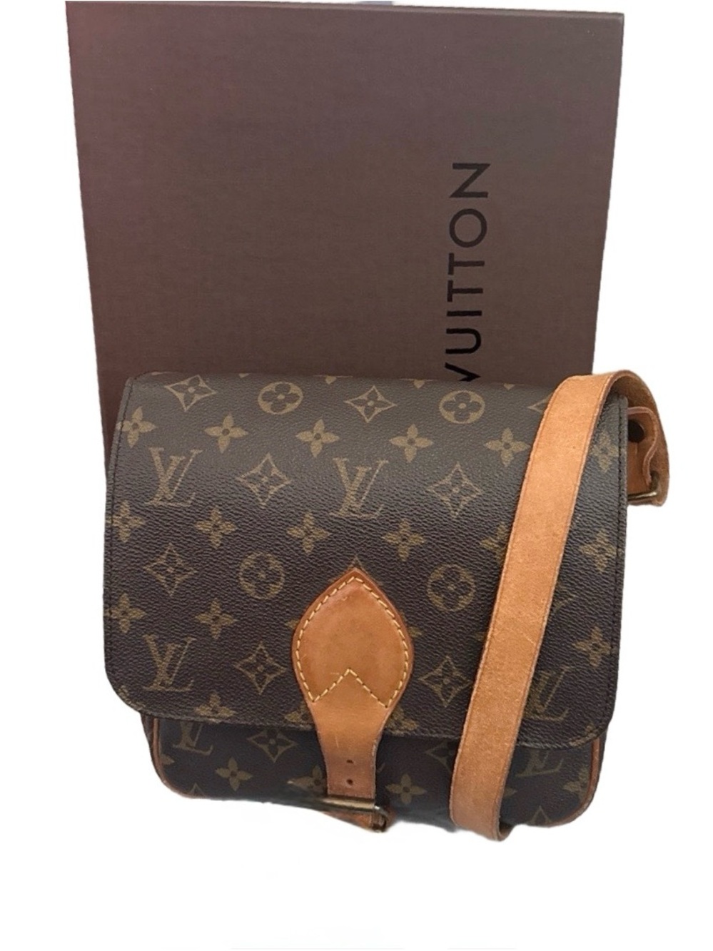 Vintage Louis Vuitton Monogram Cartouchière Crossbody Shoulder Bag